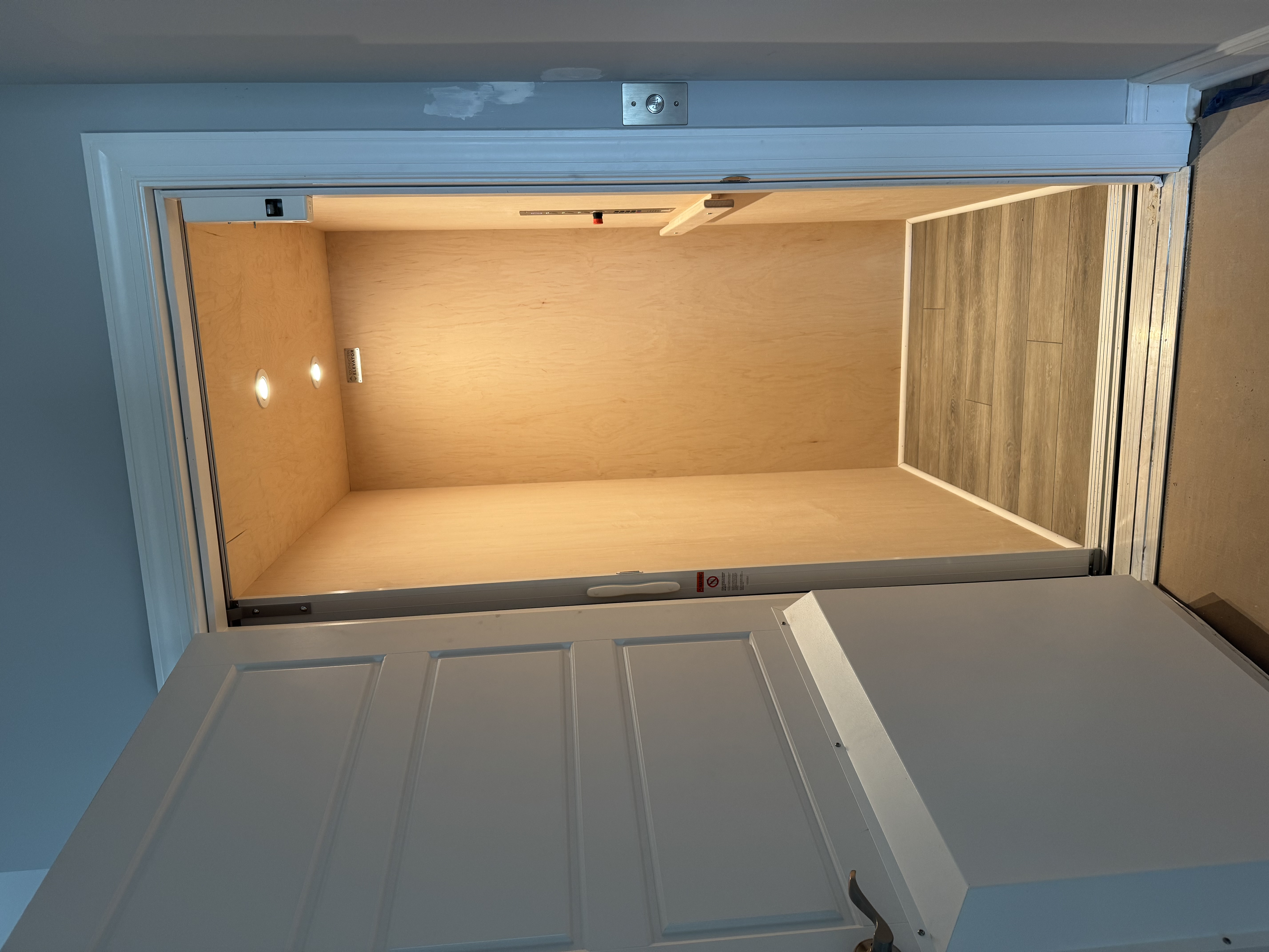 Interior of the private elevator
