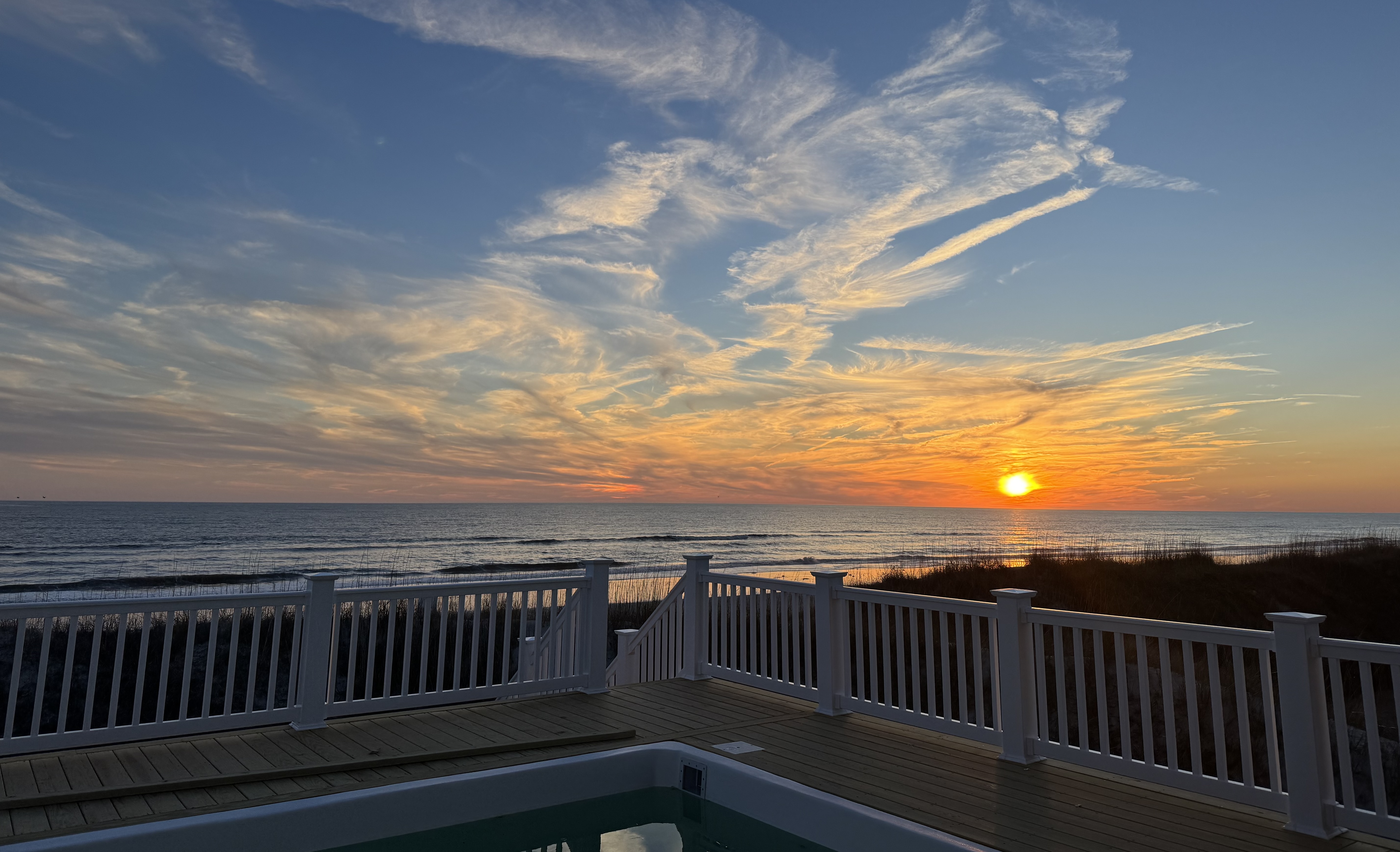 Sunset and beach from back porch
